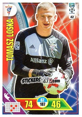 Sticker Tomasz Loska - Ekstraklasa 2017-2018. Adrenalyn XL n. 42 - Panini
