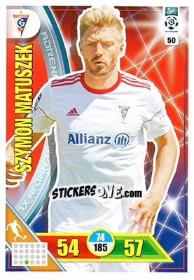 Sticker Szymon Matuszek - Ekstraklasa 2017-2018. Adrenalyn XL n. 50 - Panini