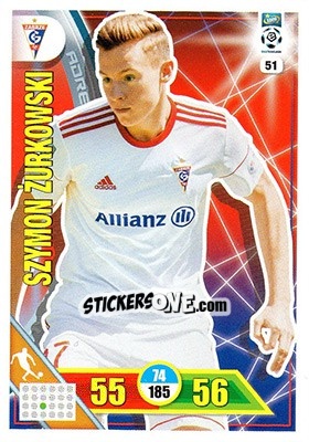 Sticker Szymon Żurkowski - Ekstraklasa 2017-2018. Adrenalyn XL n. 51 - Panini