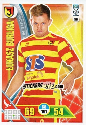 Cromo Lukasz Burliga - Ekstraklasa 2017-2018. Adrenalyn XL n. 56 - Panini