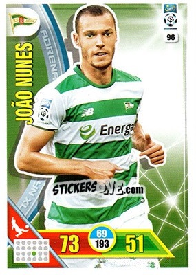 Sticker João Nunes - Ekstraklasa 2017-2018. Adrenalyn XL n. 96 - Panini