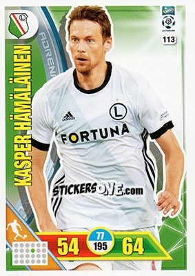 Sticker Kasper Hämäläinen - Ekstraklasa 2017-2018. Adrenalyn XL n. 113 - Panini