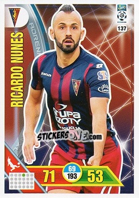 Figurina Ricardo Nunes - Ekstraklasa 2017-2018. Adrenalyn XL n. 137 - Panini