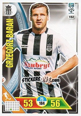 Sticker Grzegorz Baran - Ekstraklasa 2017-2018. Adrenalyn XL n. 152 - Panini