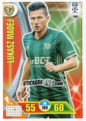 Sticker Lukasz Madej - Ekstraklasa 2017-2018. Adrenalyn XL n. 166 - Panini