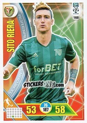 Sticker Sito Riera - Ekstraklasa 2017-2018. Adrenalyn XL n. 168 - Panini
