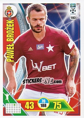 Sticker Paweł Brożek - Ekstraklasa 2017-2018. Adrenalyn XL n. 183 - Panini