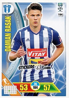 Sticker Damian Rasak - Ekstraklasa 2017-2018. Adrenalyn XL n. 194 - Panini