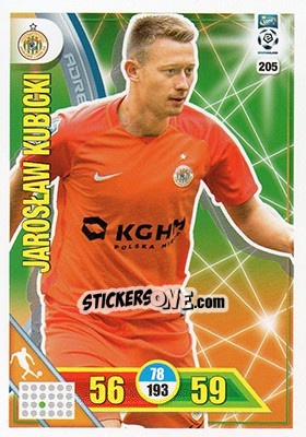 Sticker Jarosław Kubicki - Ekstraklasa 2017-2018. Adrenalyn XL n. 205 - Panini