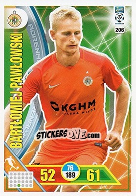 Figurina Bartłomiej Pawłowski - Ekstraklasa 2017-2018. Adrenalyn XL n. 206 - Panini