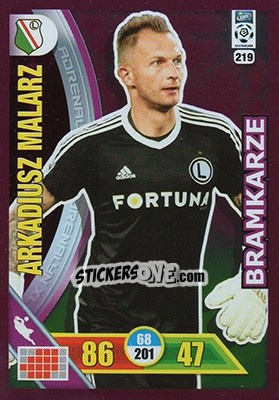 Sticker Arkadiusz Malarz - Ekstraklasa 2017-2018. Adrenalyn XL n. 219 - Panini