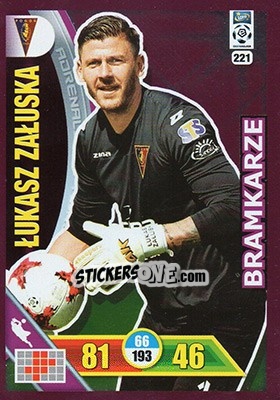 Sticker Lukasz Załuska - Ekstraklasa 2017-2018. Adrenalyn XL n. 221 - Panini