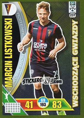 Sticker Marcin Listkowski - Ekstraklasa 2017-2018. Adrenalyn XL n. 237 - Panini