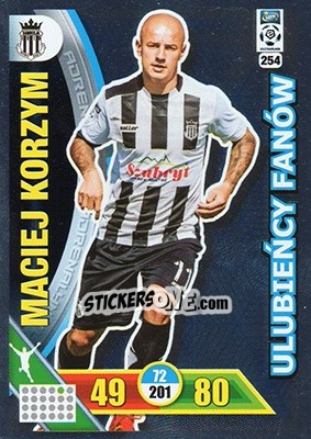 Figurina Maciej Korzym - Ekstraklasa 2017-2018. Adrenalyn XL - Panini