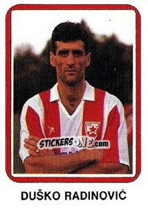 Sticker Duško Radinovic - Fudbal 1990-1991 n. 9 - Decje Novine