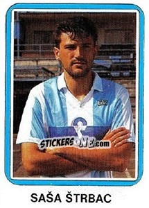 Sticker Saša Štrbac - Fudbal 1990-1991 - Decje Novine