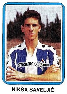 Sticker Nikša Saveljic - Fudbal 1990-1991 n. 139 - Decje Novine