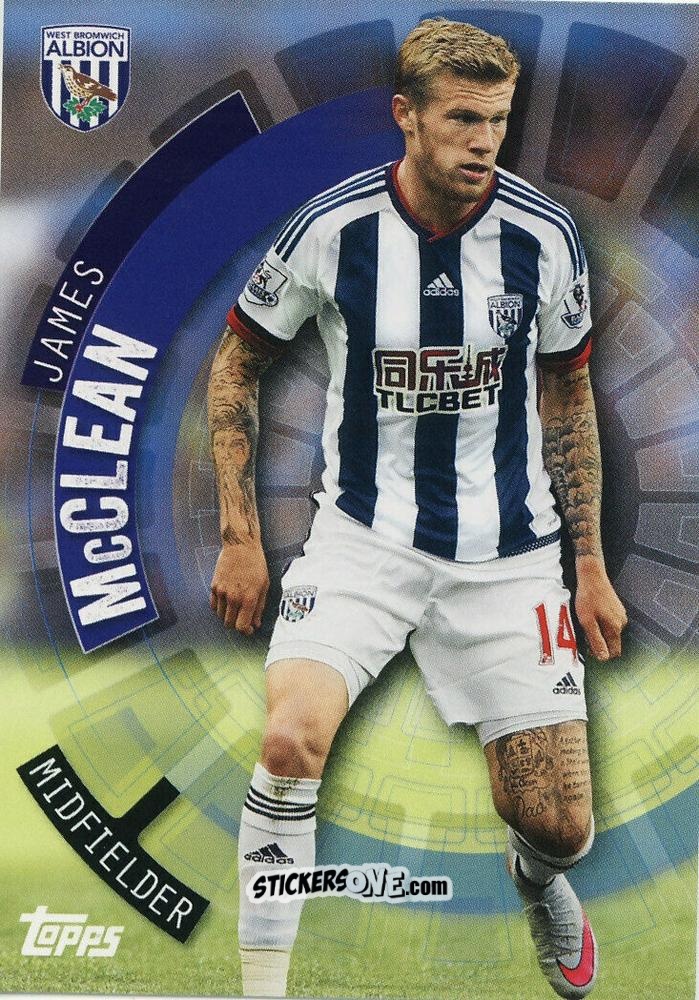 Sticker James McClean - Premier Club 2015-2016 n. 141 - Topps