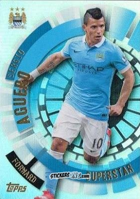 Figurina Sergio Aguero - Premier Club 2015-2016 n. 176 - Topps