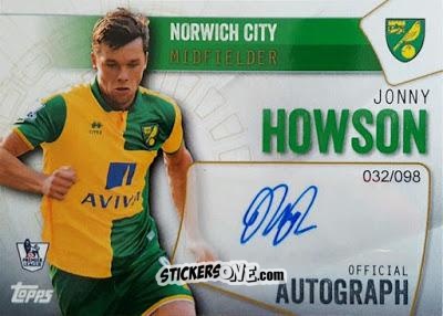 Figurina Jonny Howson - Premier Club 2015-2016 n. A-JHW - Topps