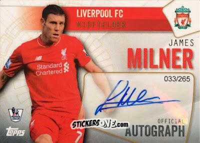 Sticker James Milner - Premier Club 2015-2016 n. A-JM - Topps
