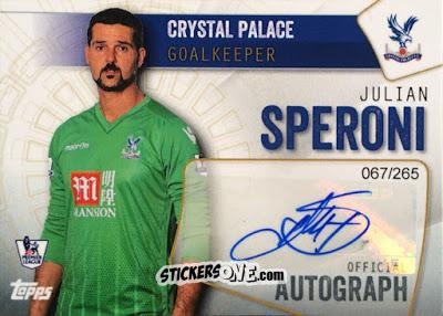 Figurina Julian Speroni - Premier Club 2015-2016 n. A-JS - Topps