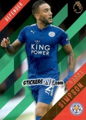 Sticker Danny Simpson - Premier Gold 2017-2018 n. 62g - Topps