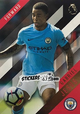 Sticker Gabriel Jesus - Premier Gold 2017-2018 n. 82 - Topps
