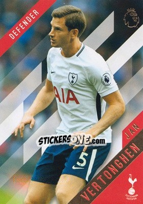 Sticker Jan Vertonghen - Premier Gold 2017-2018 n. 122 - Topps