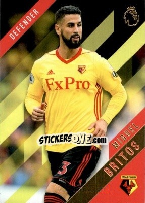 Sticker Miguel Britos - Premier Gold 2017-2018 n. 130y - Topps