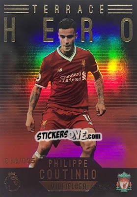 Sticker Philippe Coutinho - Premier Gold 2017-2018 n. 160r - Topps