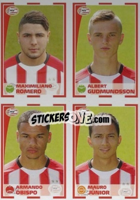 Sticker Albert Gudmundsson / Maximiliano Romero / Armando Obispo / Mauro Junior - PSV Droomalbum 2017-2018 n. X2 - Panini