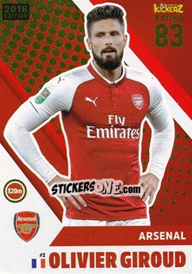 Sticker Olivier Giroud - Football Cards 2018 n. 2 - Kickerz