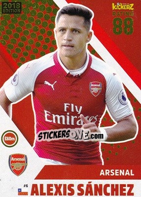 Sticker Alexis Sanchez - Football Cards 2018 n. 6 - Kickerz