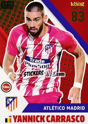 Sticker Yannick Carrasco - Football Cards 2018 n. 8 - Kickerz