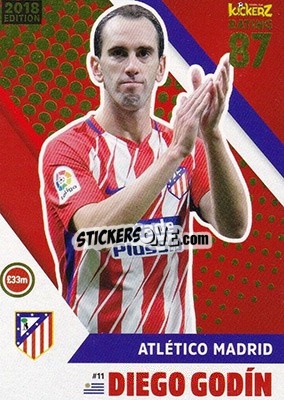Sticker Diego Godin - Football Cards 2018 n. 11 - Kickerz