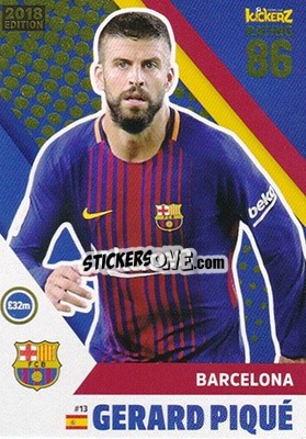 Sticker Gerard Pique - Football Cards 2018 n. 13 - Kickerz