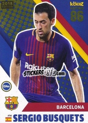 Sticker Sergio Busquets - Football Cards 2018 n. 14 - Kickerz