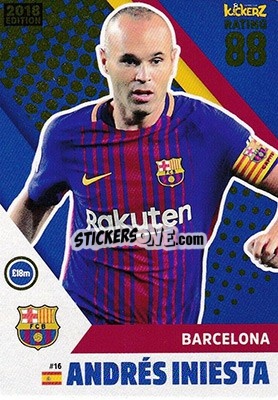 Sticker Andres Iniesta - Football Cards 2018 n. 16 - Kickerz