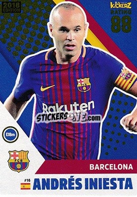 Sticker Andres Iniesta - Football Cards 2018 - Kickerz