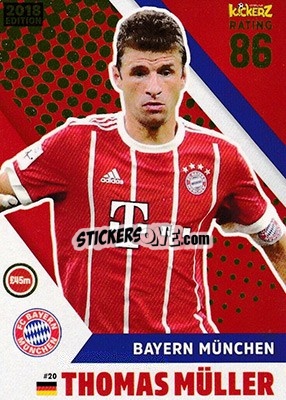 Sticker Thomas Muller - Football Cards 2018 n. 20 - Kickerz