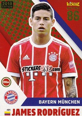 Sticker James Rodriguez - Football Cards 2018 n. 21 - Kickerz