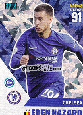Sticker Eden Hazard - Football Cards 2018 n. 36 - Kickerz