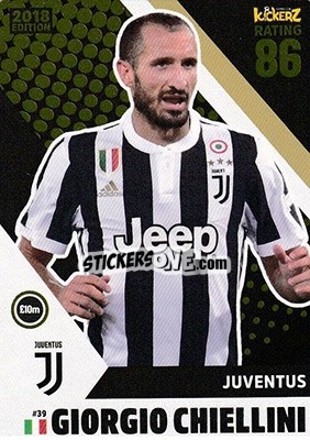 Sticker Giorgio Chiellini - Football Cards 2018 n. 39 - Kickerz