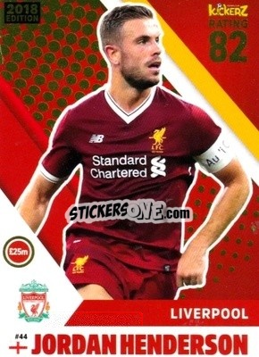 Sticker Jordan Henderson - Football Cards 2018 n. 44 - Kickerz