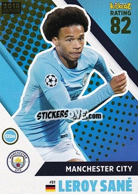 Sticker Leroy Sane - Football Cards 2018 n. 51 - Kickerz