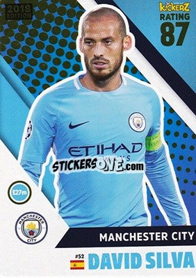 Sticker David Silva - Football Cards 2018 n. 52 - Kickerz