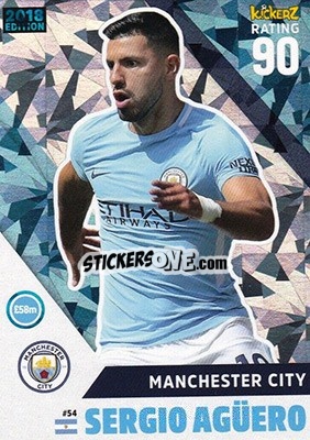 Sticker Sergio Aguero - Football Cards 2018 n. 54 - Kickerz