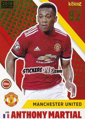 Sticker Anthony Martial - Football Cards 2018 n. 55 - Kickerz
