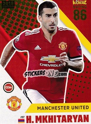 Sticker Henrikh Mkhitaryan - Football Cards 2018 n. 57 - Kickerz